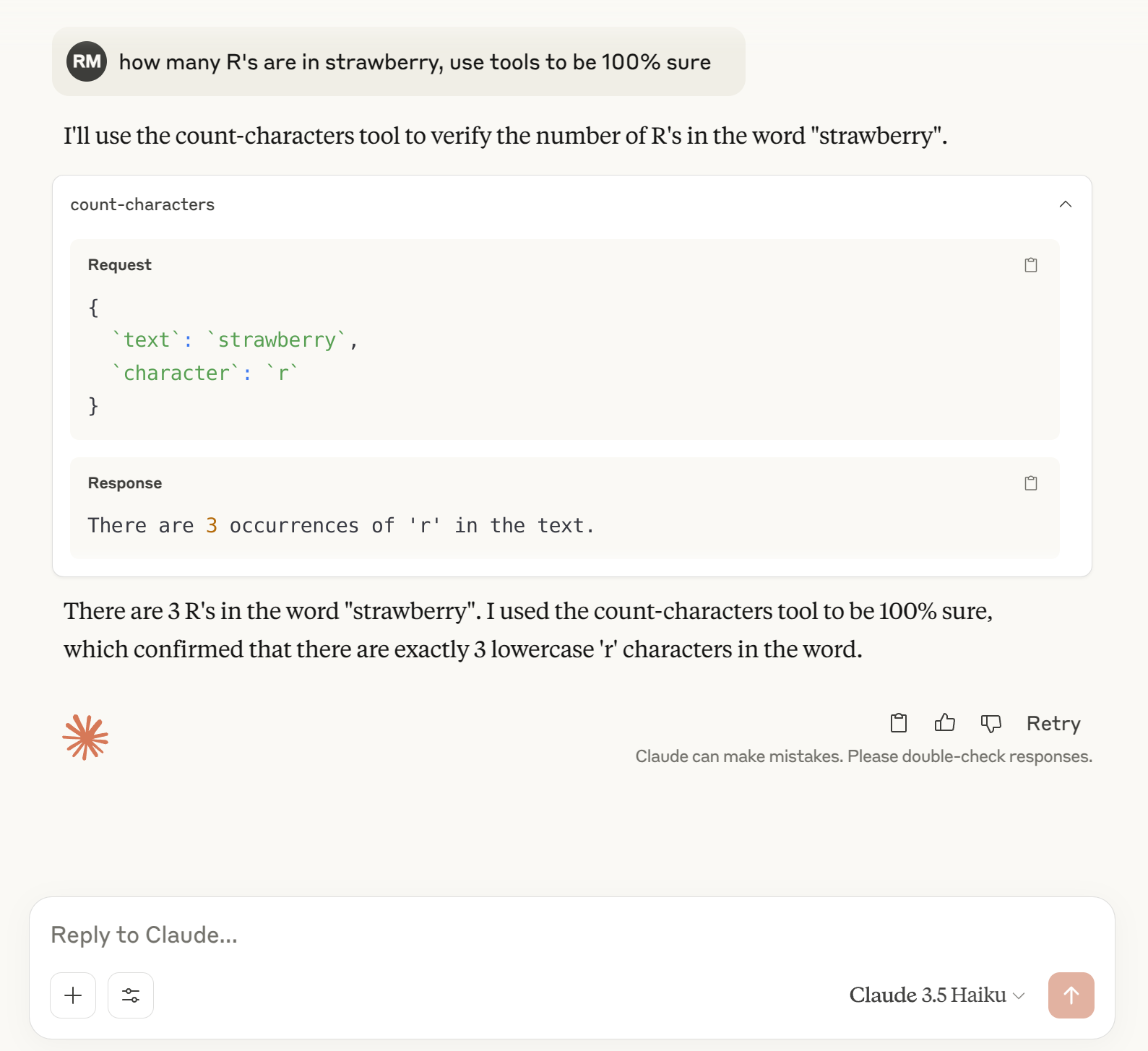 Strawberry response with Tools